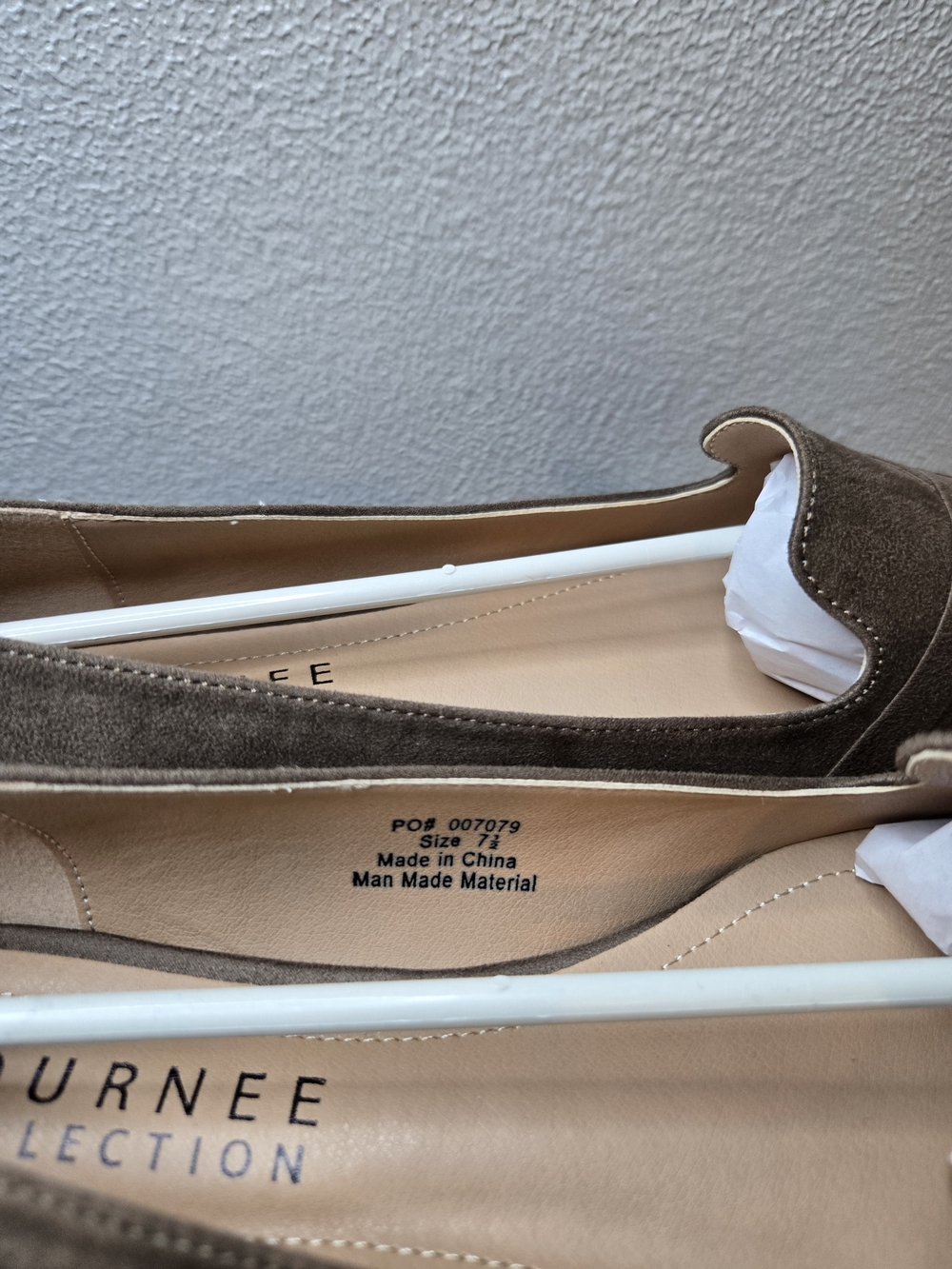 Journee Collection Mindee Taupe Braided Pointed-Toe Suede Flats Sz 7.5 New - Picture 6 of 8